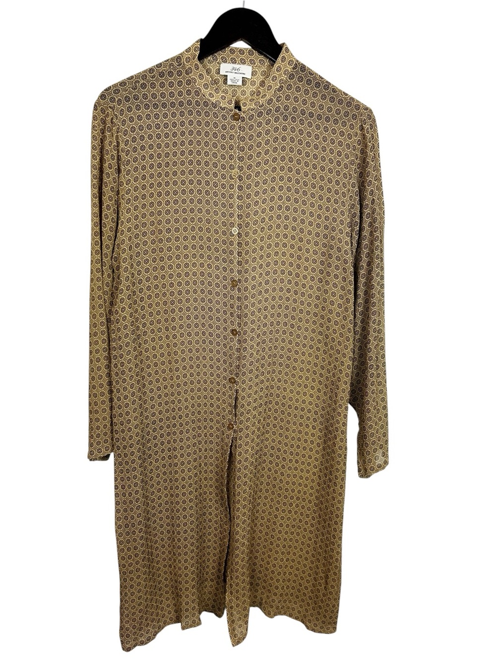 346 Brooks Brothers Long Button-Front Blouse Size Medium 100% Silk